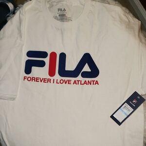 Fila White and Blue Graphic Tee